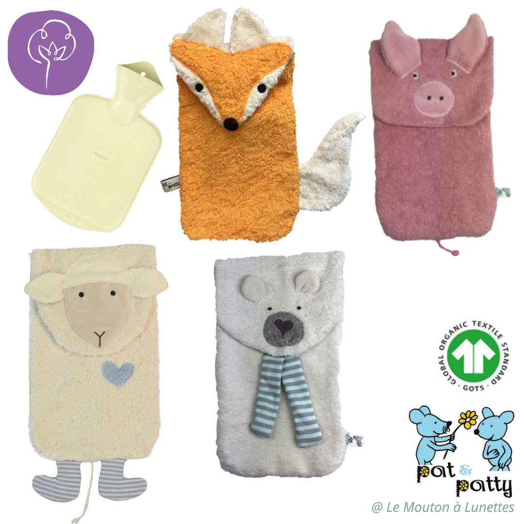bouillotte bio enfant peluche coton caoutchouc