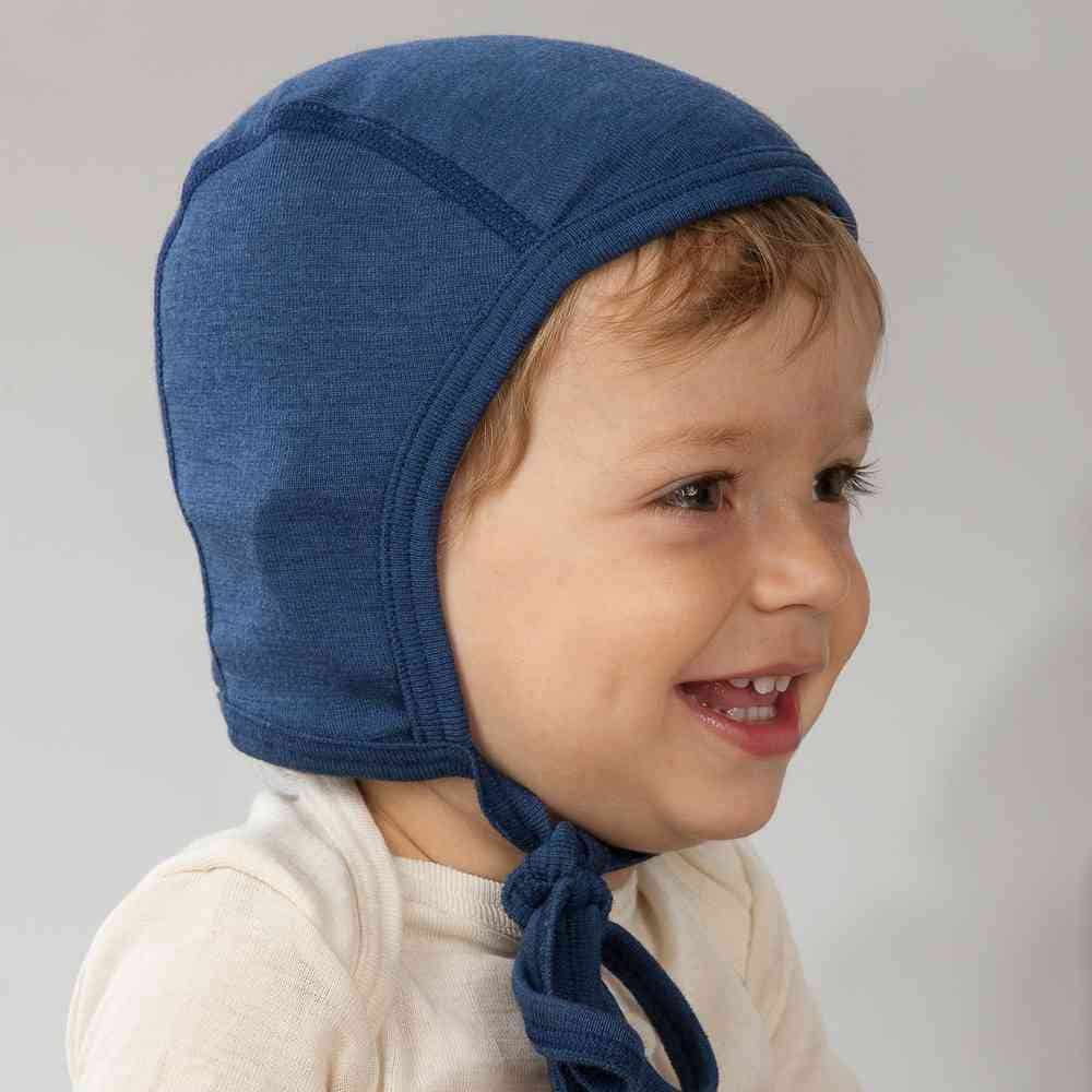 béguin bébé en laine et soie bleu Cosilana