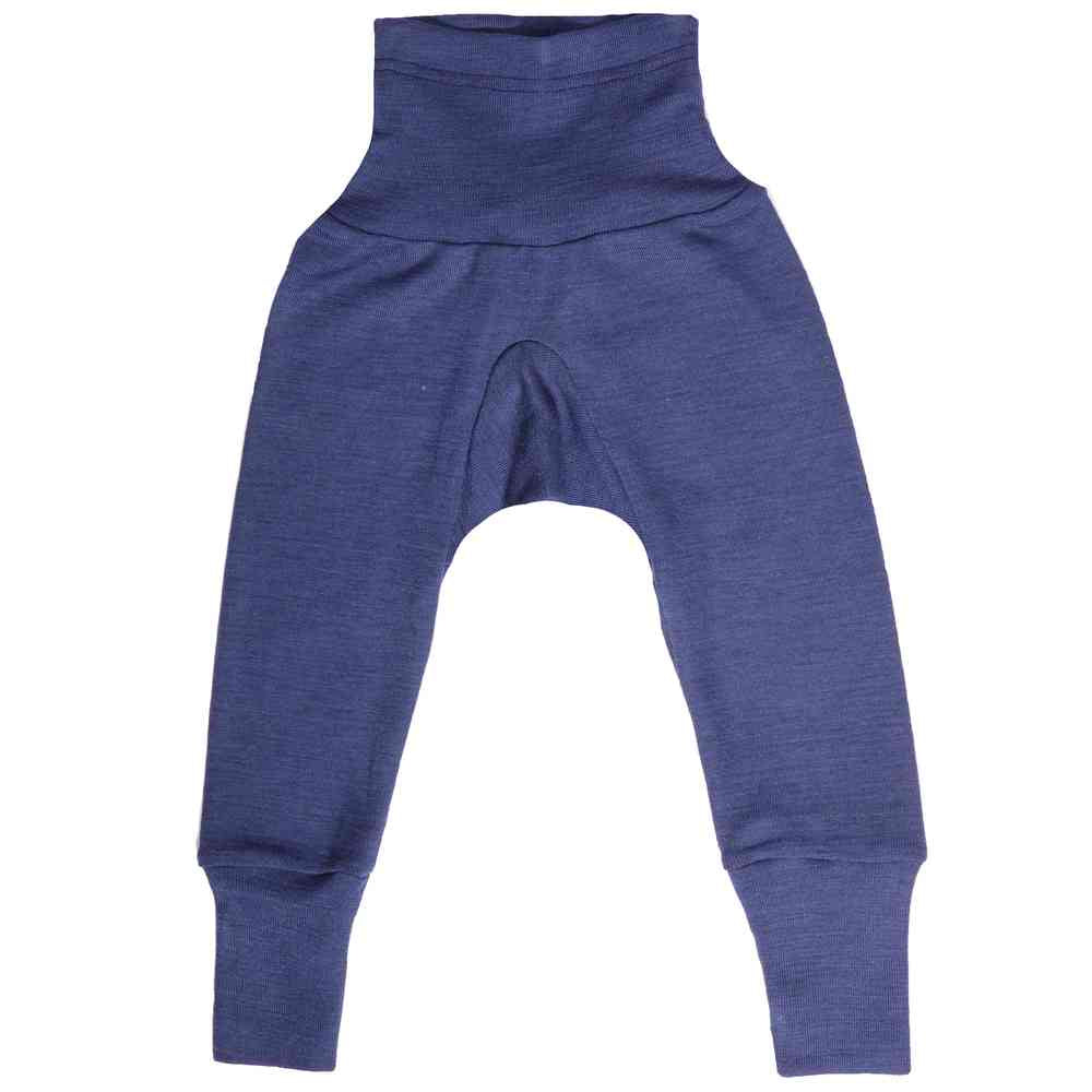 Pantalon bébé évolutif en laine et soie bleu cosilana