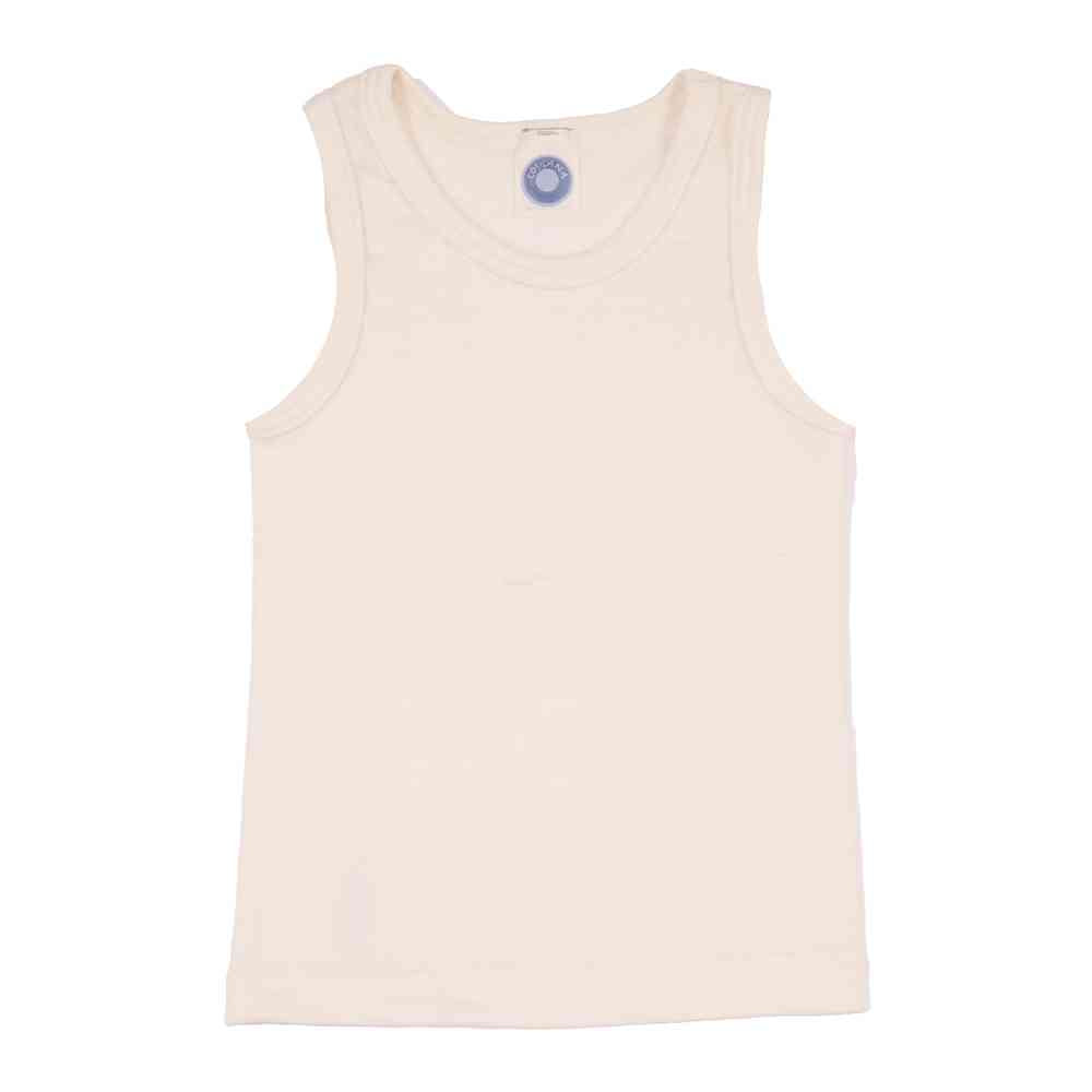 débardeur enfant en laine et soie Cosilana bio écru naturel