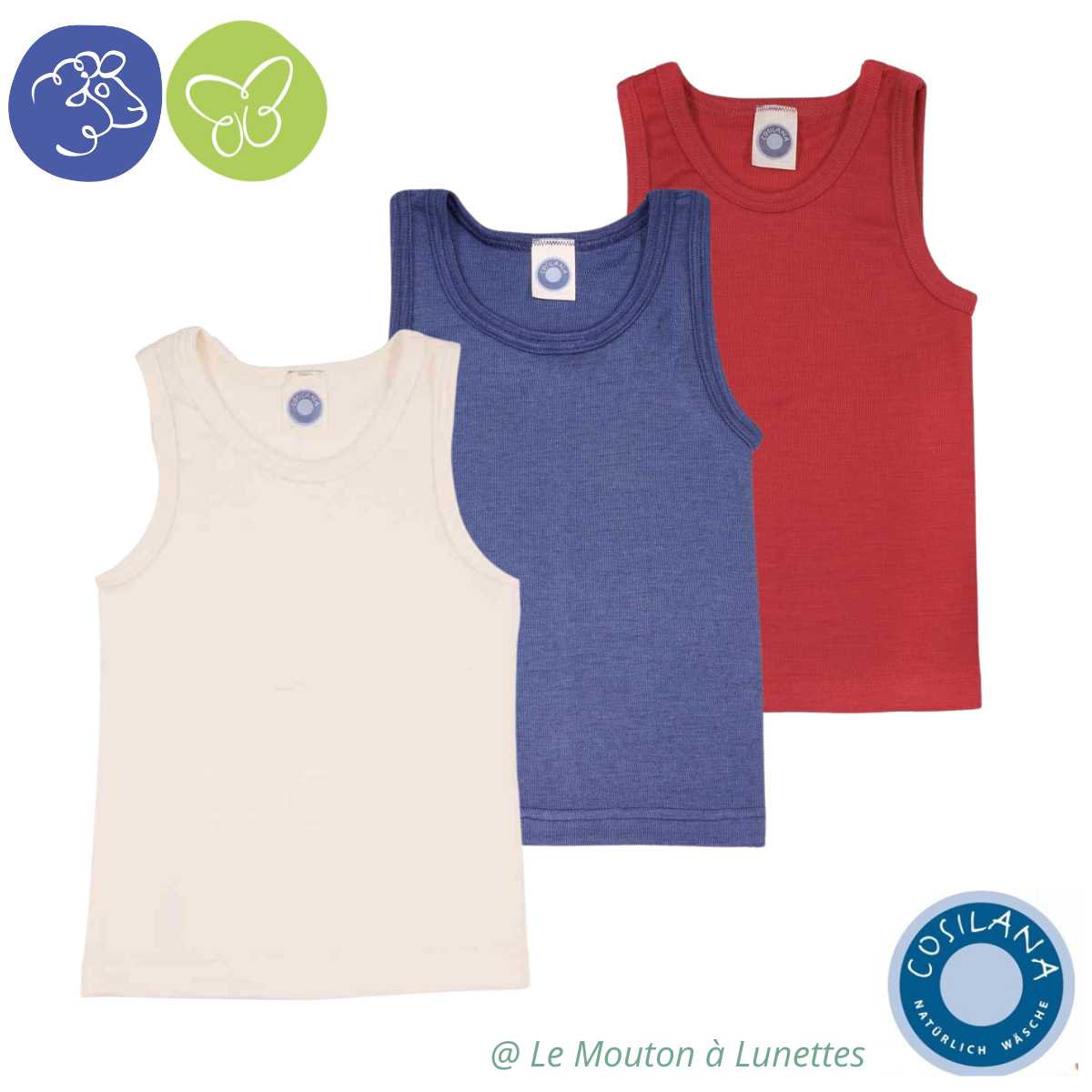 débardeur cosilana laine et soie enfant bio