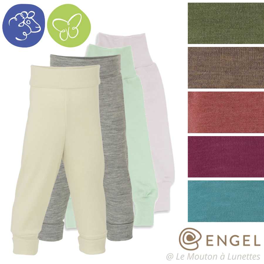 pantalon bébé laine mérinos bio et soie engel natur