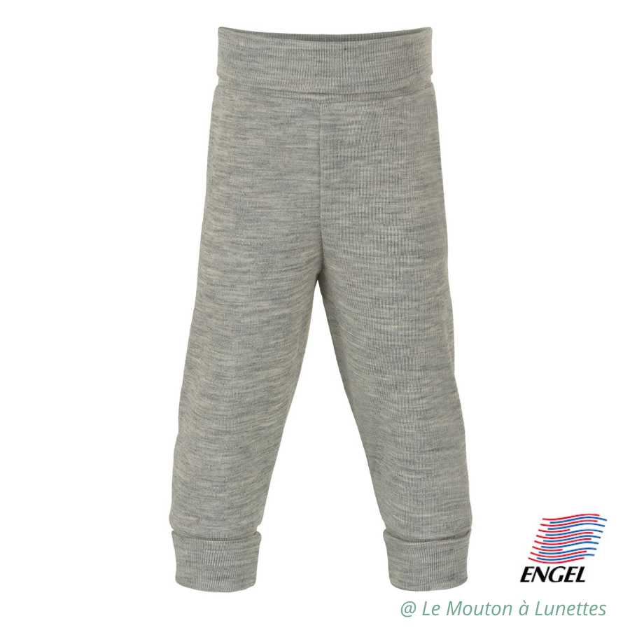 pantalon bébé laine mérinos bio et soie engel natur gris