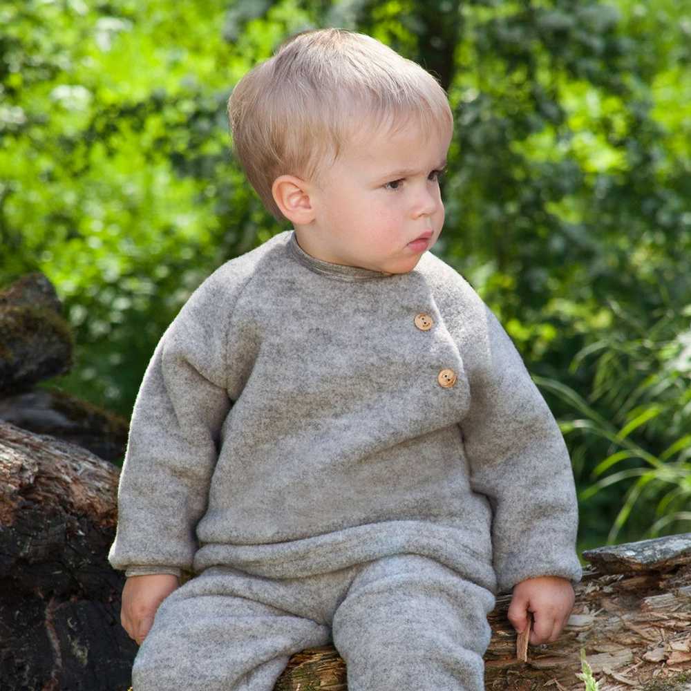pull laine polaire bébé engel natur gris laine polaire merinos naturelle bio gris