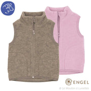 veste sans manches en laine polaire bio pour enfant engel natur laine mérinos gilet à fermeture éclair mixte chaud