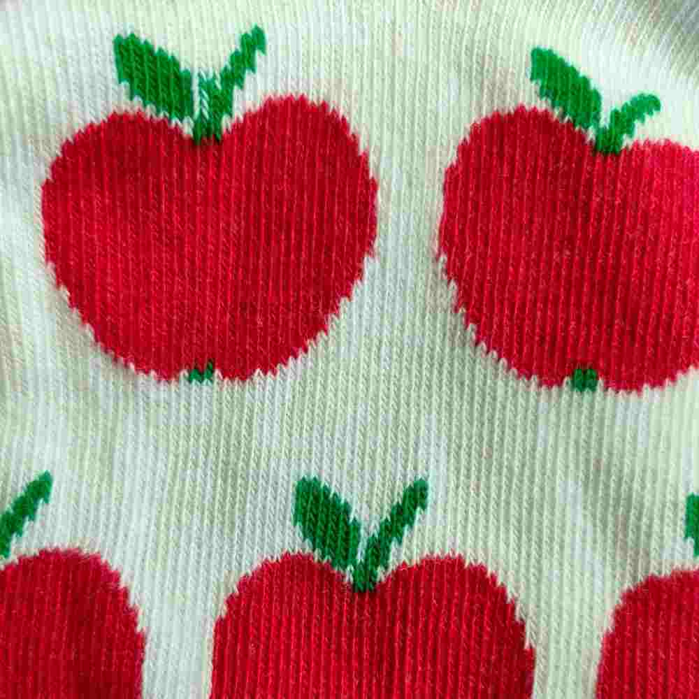 Chaussettes "pommes rouges" en coton bio - pointures 19 à 34 - Fräulein Prusselise