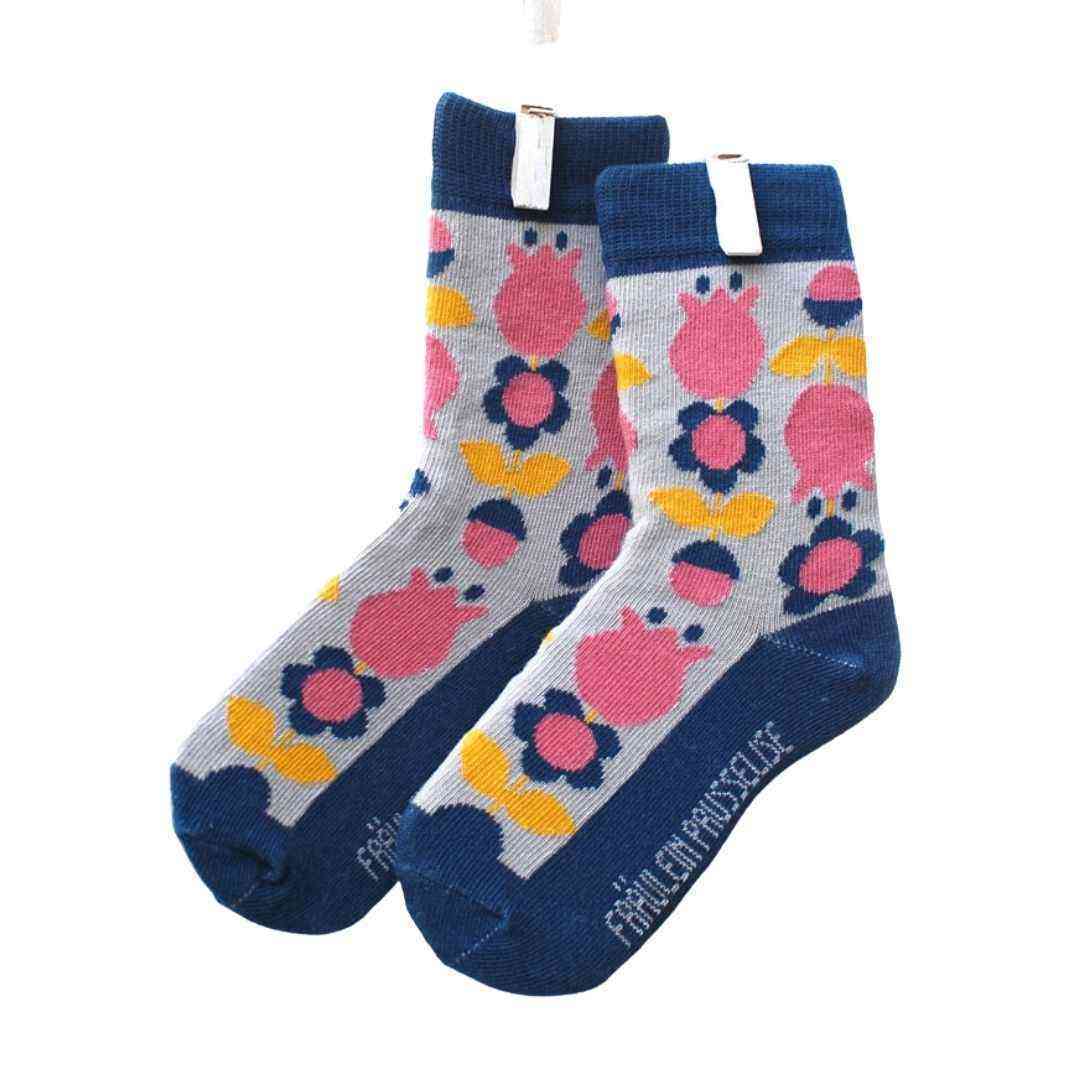 Fraulein-Prusselise_chaussettes-enfants_coton-bio_tulipes