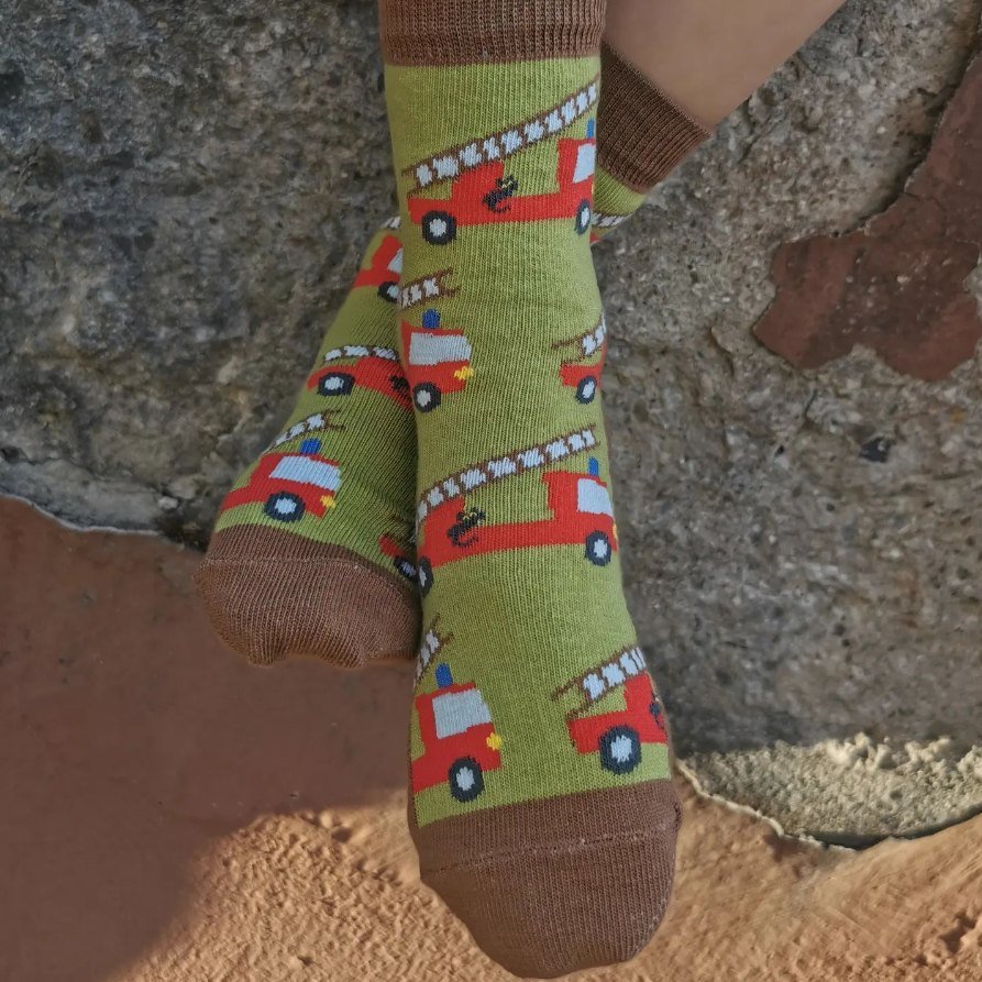 Chaussettes Pompiers en coton bio - pointures 19 à 34 - Fräulein Prusselise