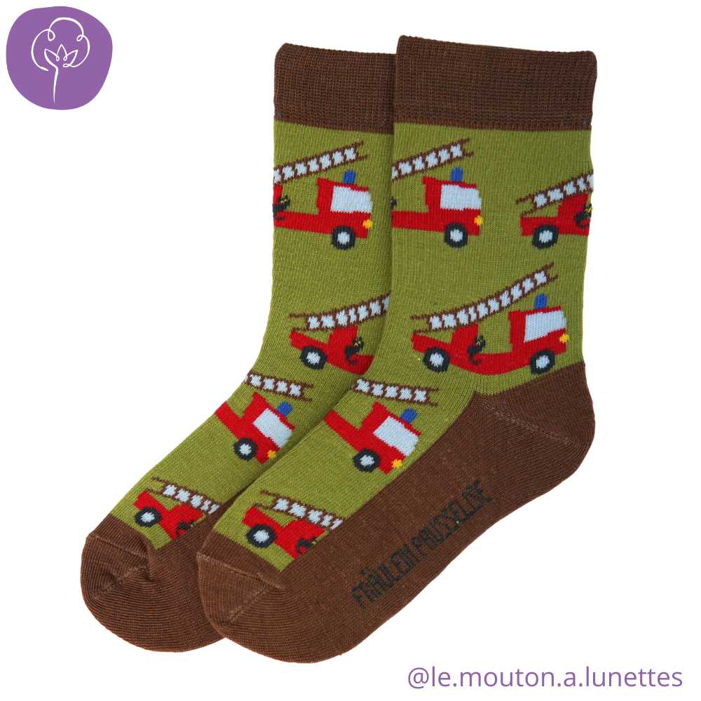 Chaussettes Pompiers en coton bio - pointures 19 à 34 - Fräulein Prusselise