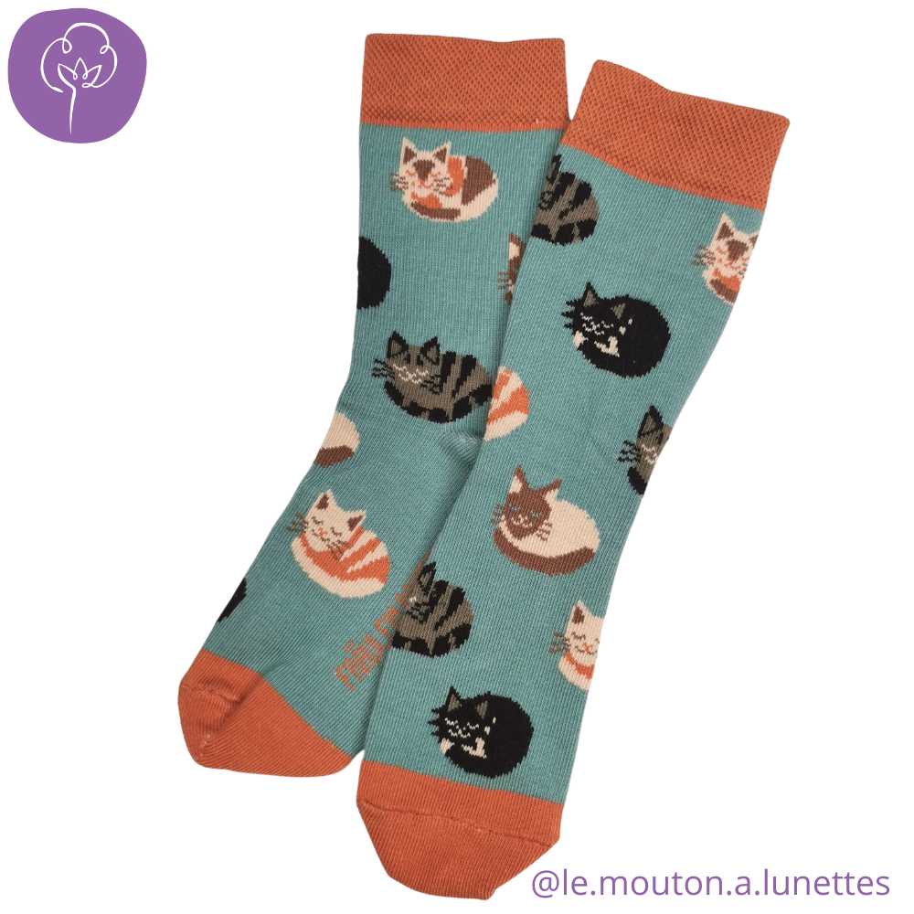 Chaussettes motif Chats en coton bio - pointures 19 à 34 - Fräulein Prusselise