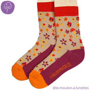 Chaussettes en coton bio "Flower power" - pointures 19 à 34 - Fräulein Prusselise