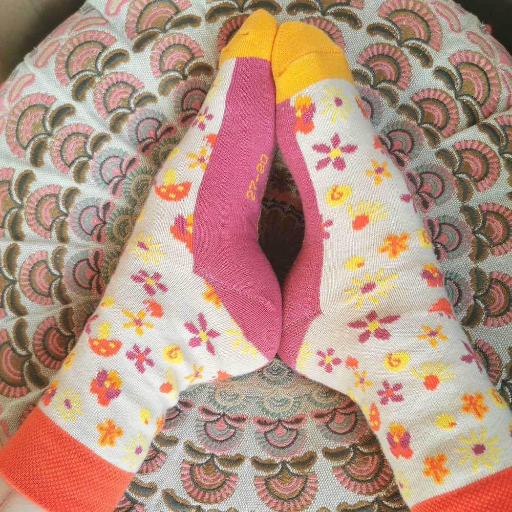 Chaussettes en coton bio "Flower power" - pointures 19 à 34 - Fräulein Prusselise