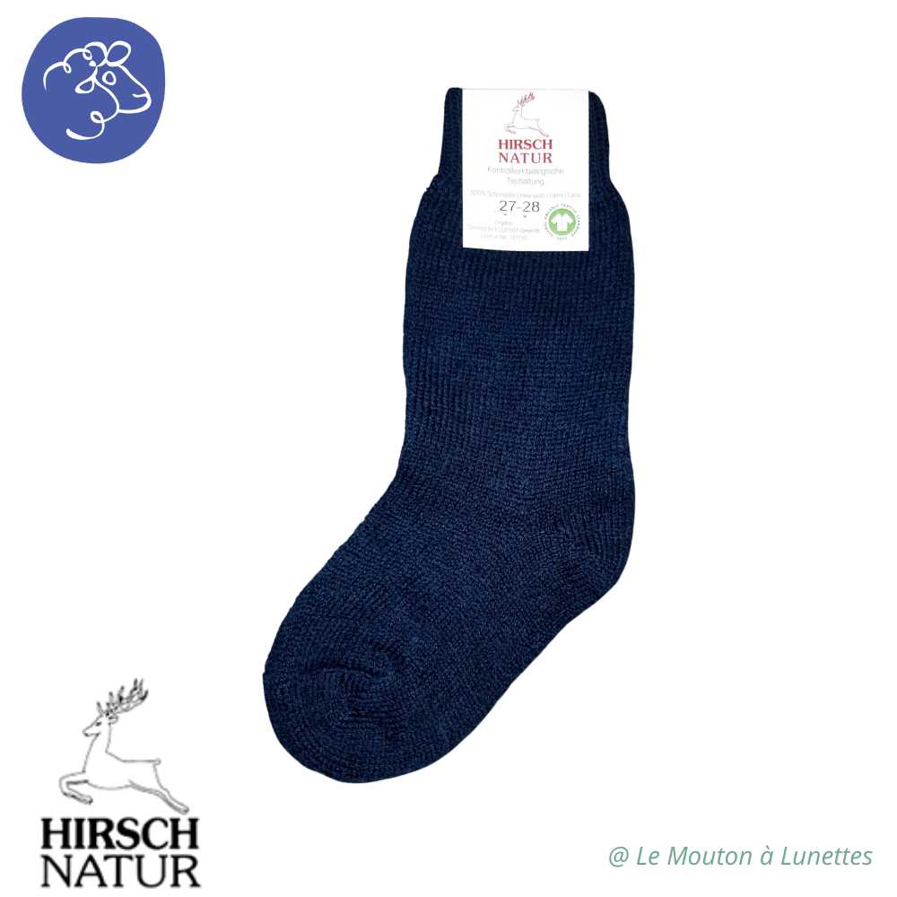 chaussettes épaisse en pure laine vierge hirsch natur