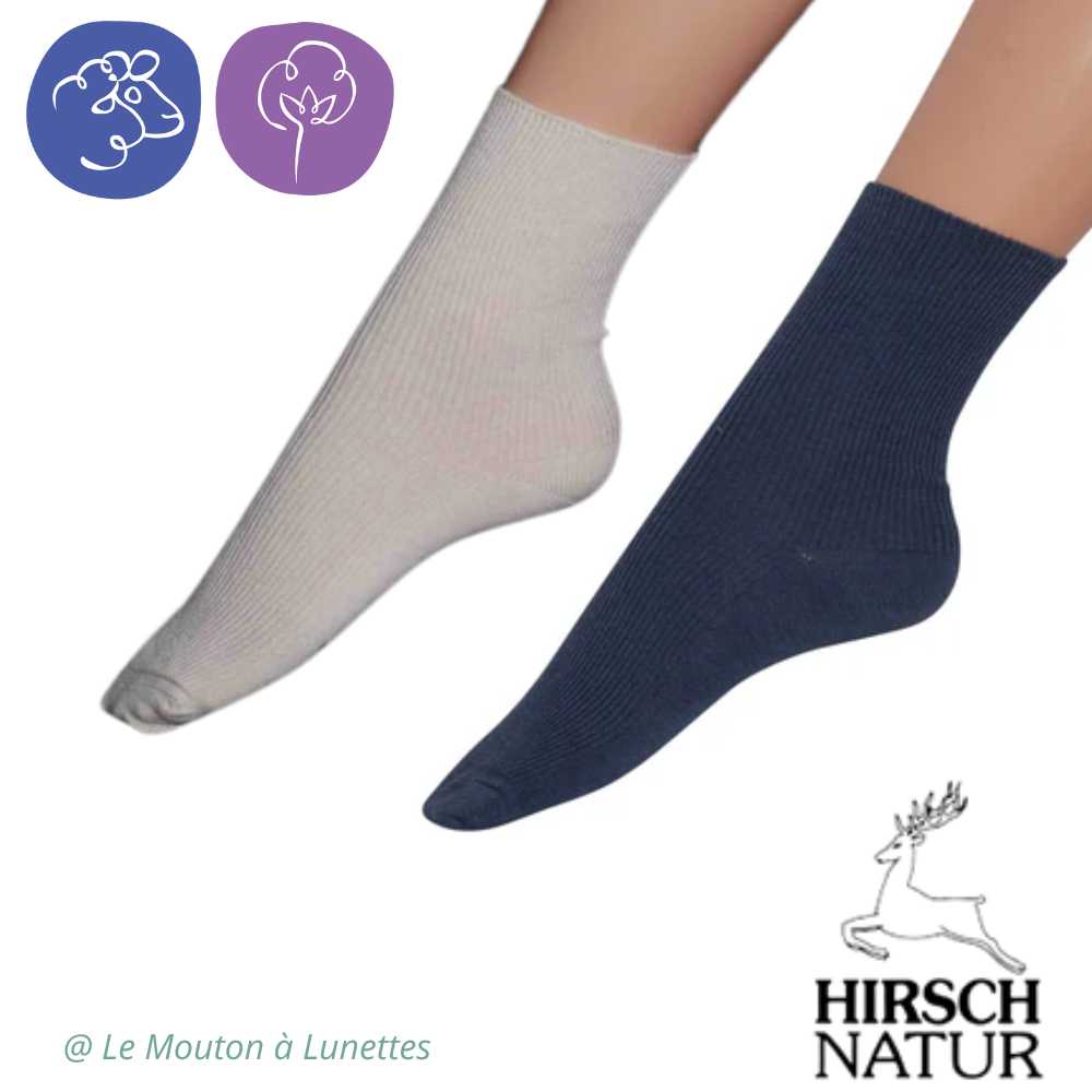 chaussettes laine et coton bio enfant hirsch natur