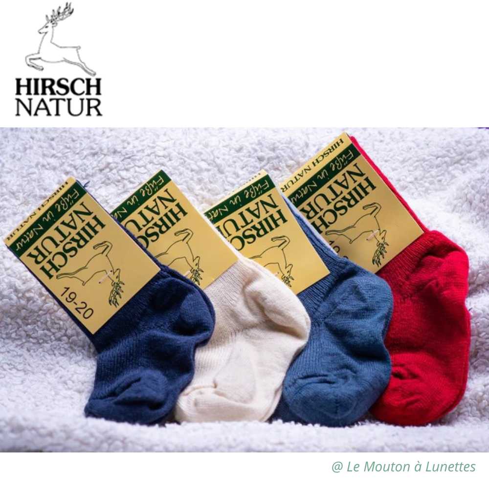 chaussettes laine et coton bio enfant hirsch natur