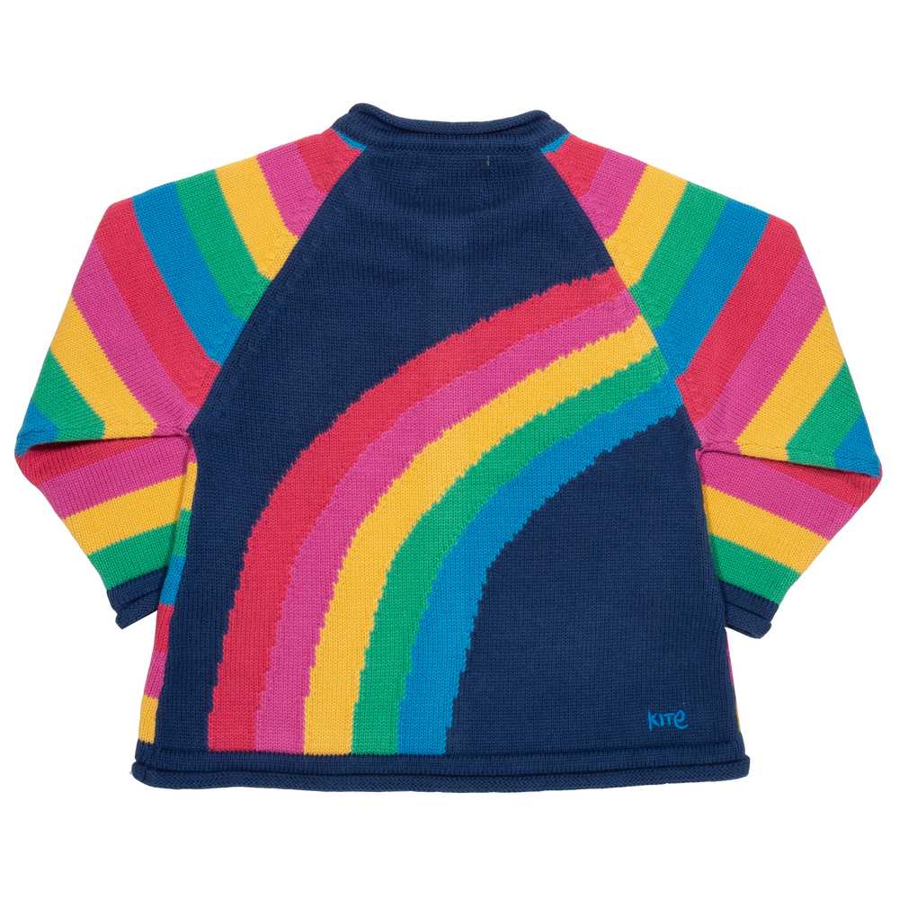 Gilet arc en ciel multicolore en coton bio pour fille Kite clothing