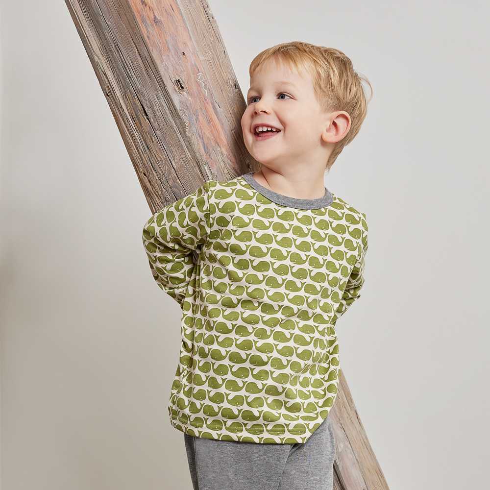 haut manches longues enfant coton bio Loud and Proud motif baleine