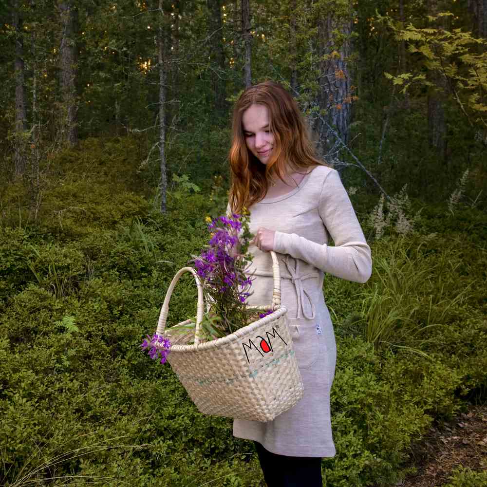 Robe tunique allaitement grossesse laine mérinos MaM ManyMOnths MaMidea toasted coconut