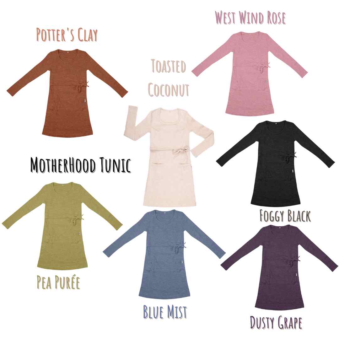 Robe tunique allaitement grossesse laine mérinos MaM ManyMOnths MaMidea