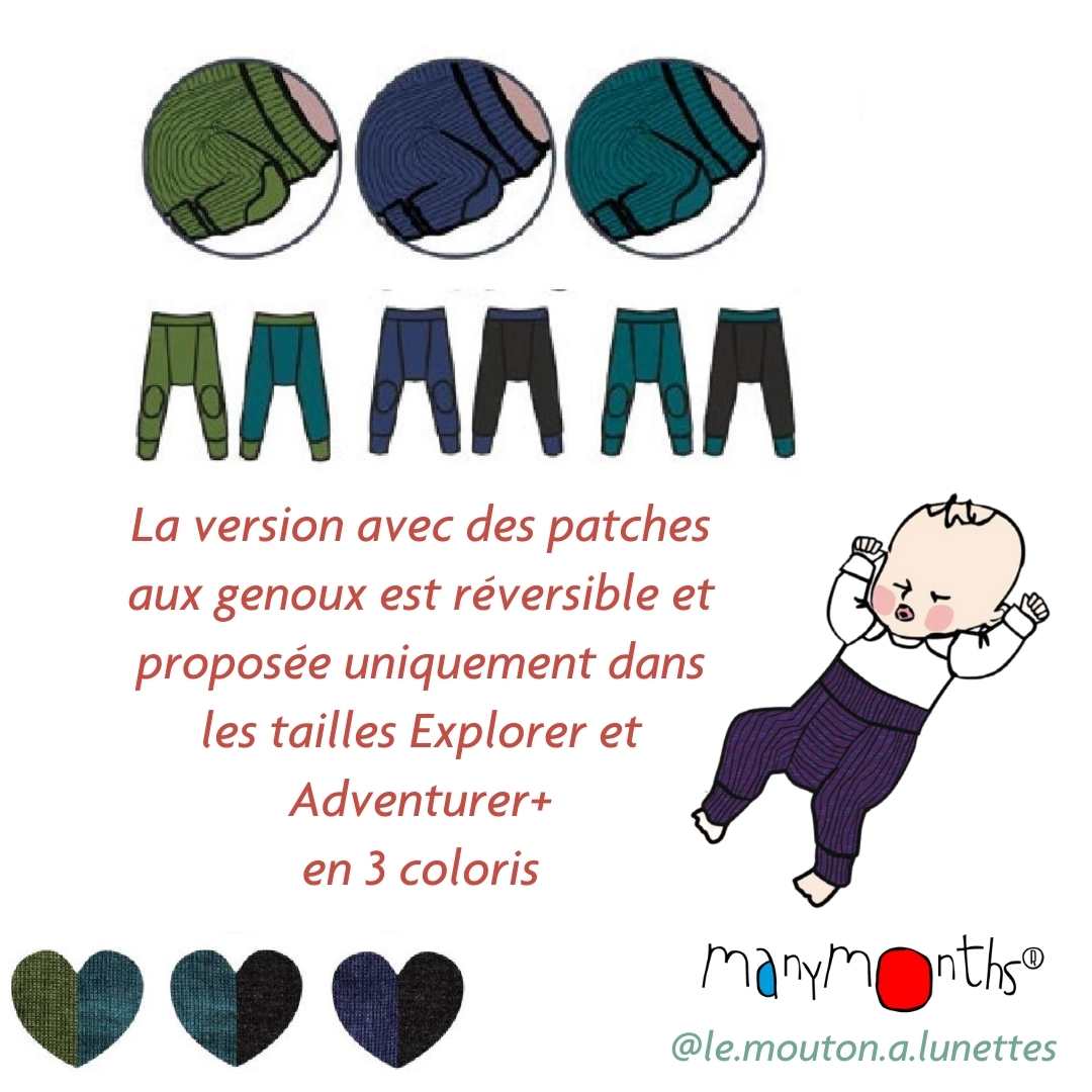 Longies évolutifs ManyMonths - Version avec patches genoux – Coloris 2025/26