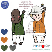 cardigan évolutif manymonths gilet avec col montant en laine mérinos enfant