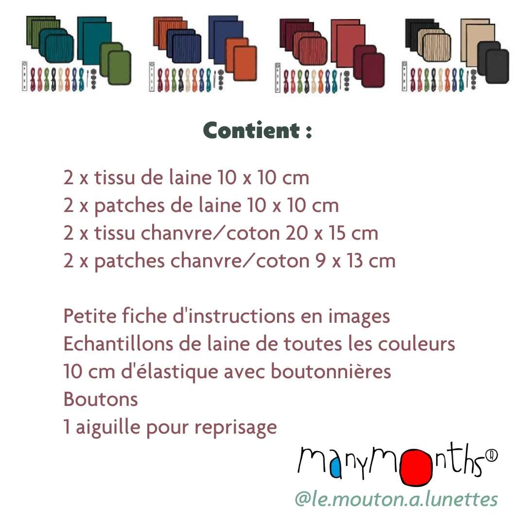 Kit de réparation pour vêtements ManyMonths – Coloris 2025/26