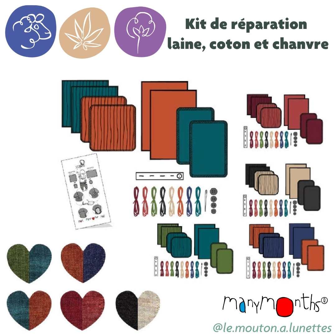 Kit de réparation pour vêtements ManyMonths – Coloris 2025/26