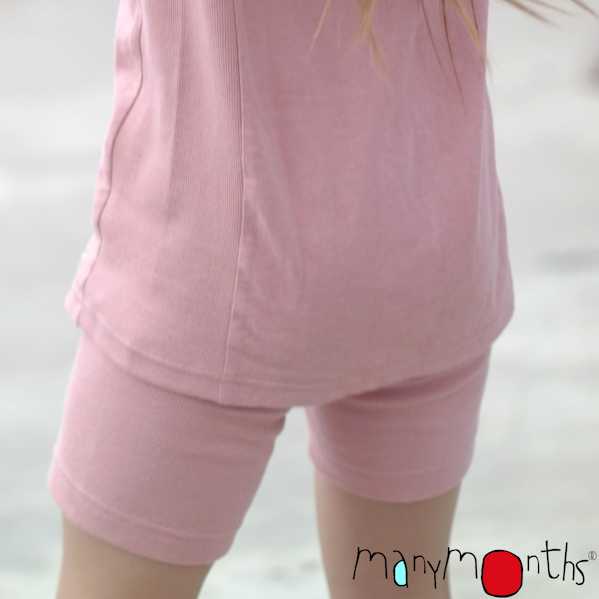 short cycliste enfant manymonths coton bio rose mauve glow