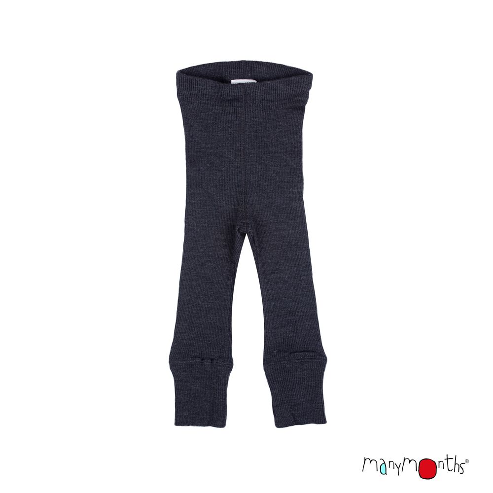 ManyMonths Legging enfant laine merinos mixte evolutif Unisex Leggings Foggy Black noir