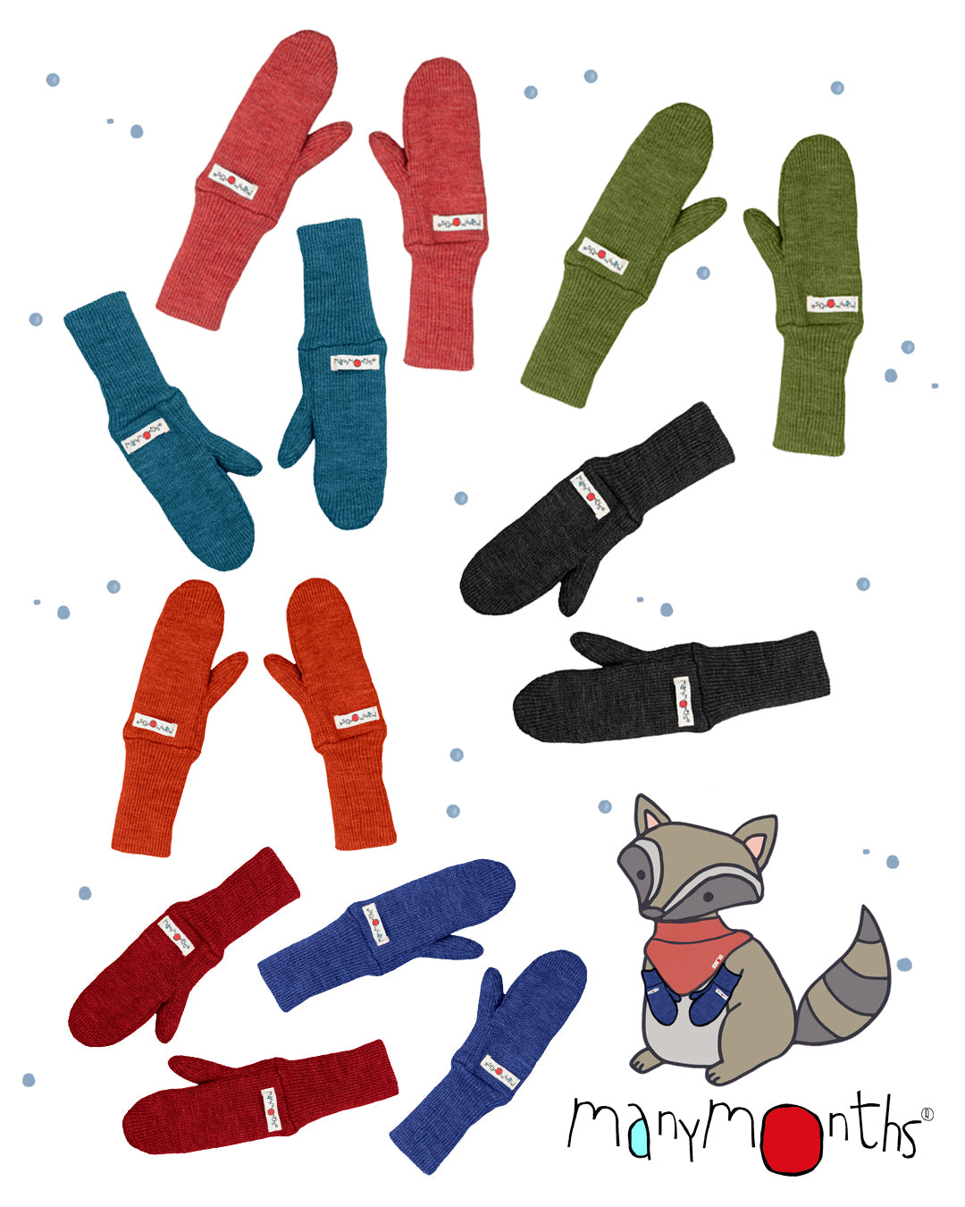 Moufles en laine mérinos ManyMonths bébé et enfant – Coloris 2025/26
