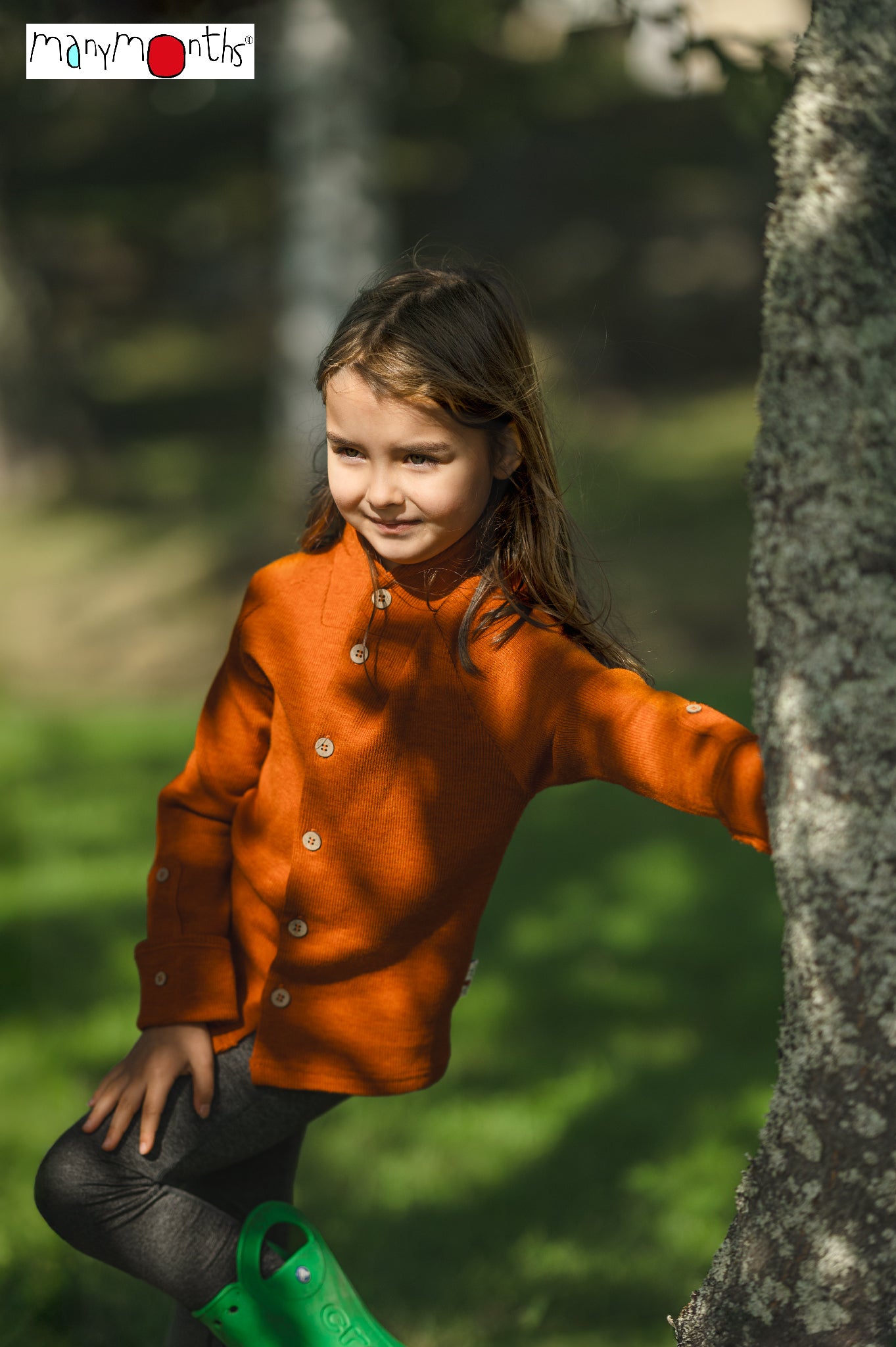 Cardigan laine mérinos évolutif à col montant ManyMonths – Coloris 2025/26