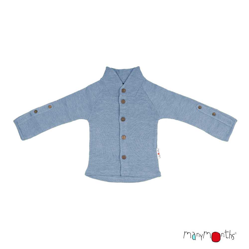 Manymonths gilet col montant cardigan évolutif enfant laine mérinos