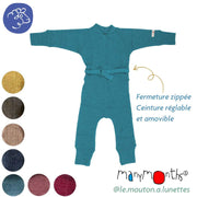 combinaison bébé laine mérinos évolutive manymonths