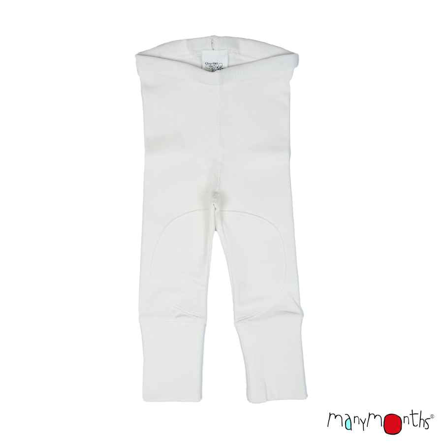 Legging évolutif enfant en coton bio Manymonths naturel écru