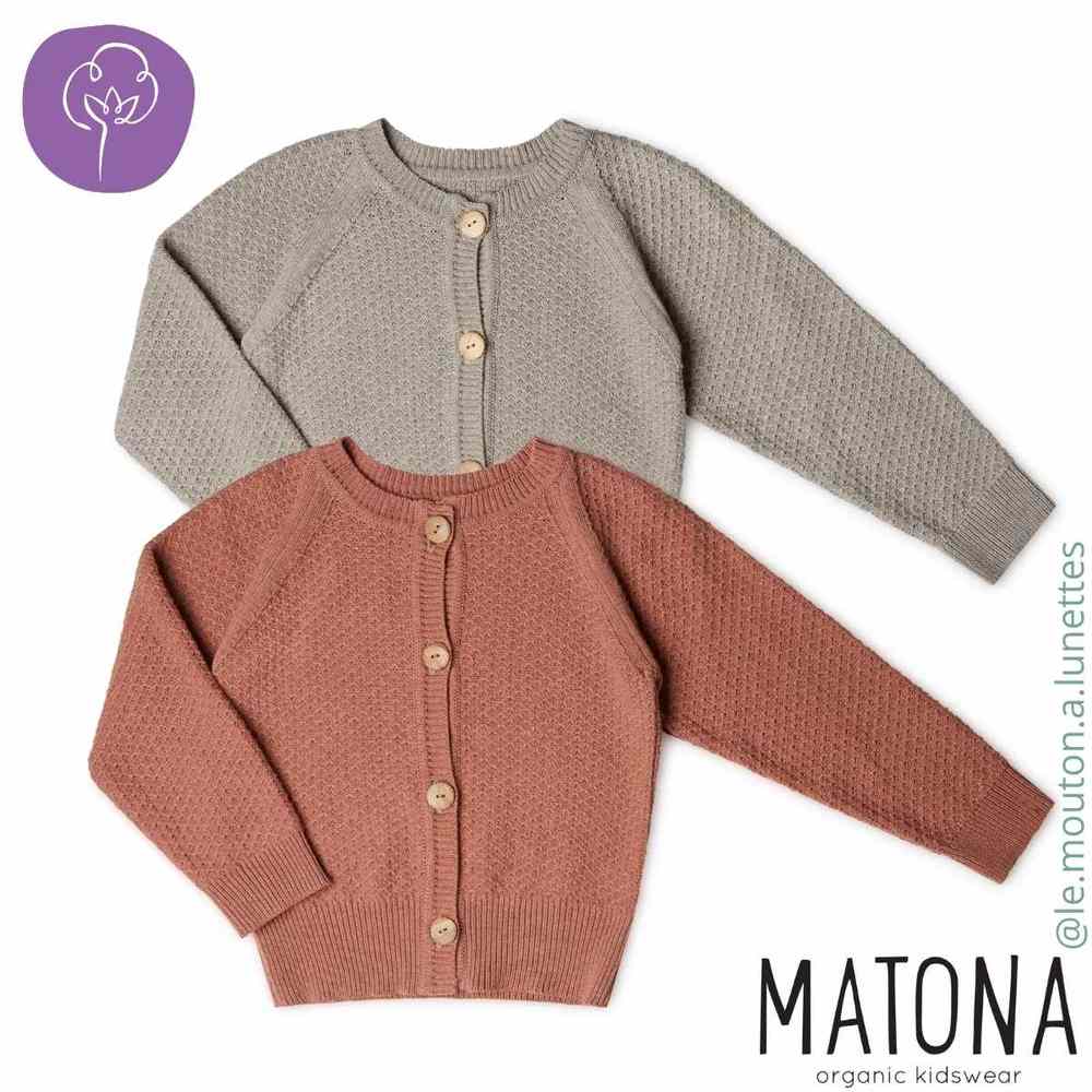 cardigan mixte bébé coton bio matona