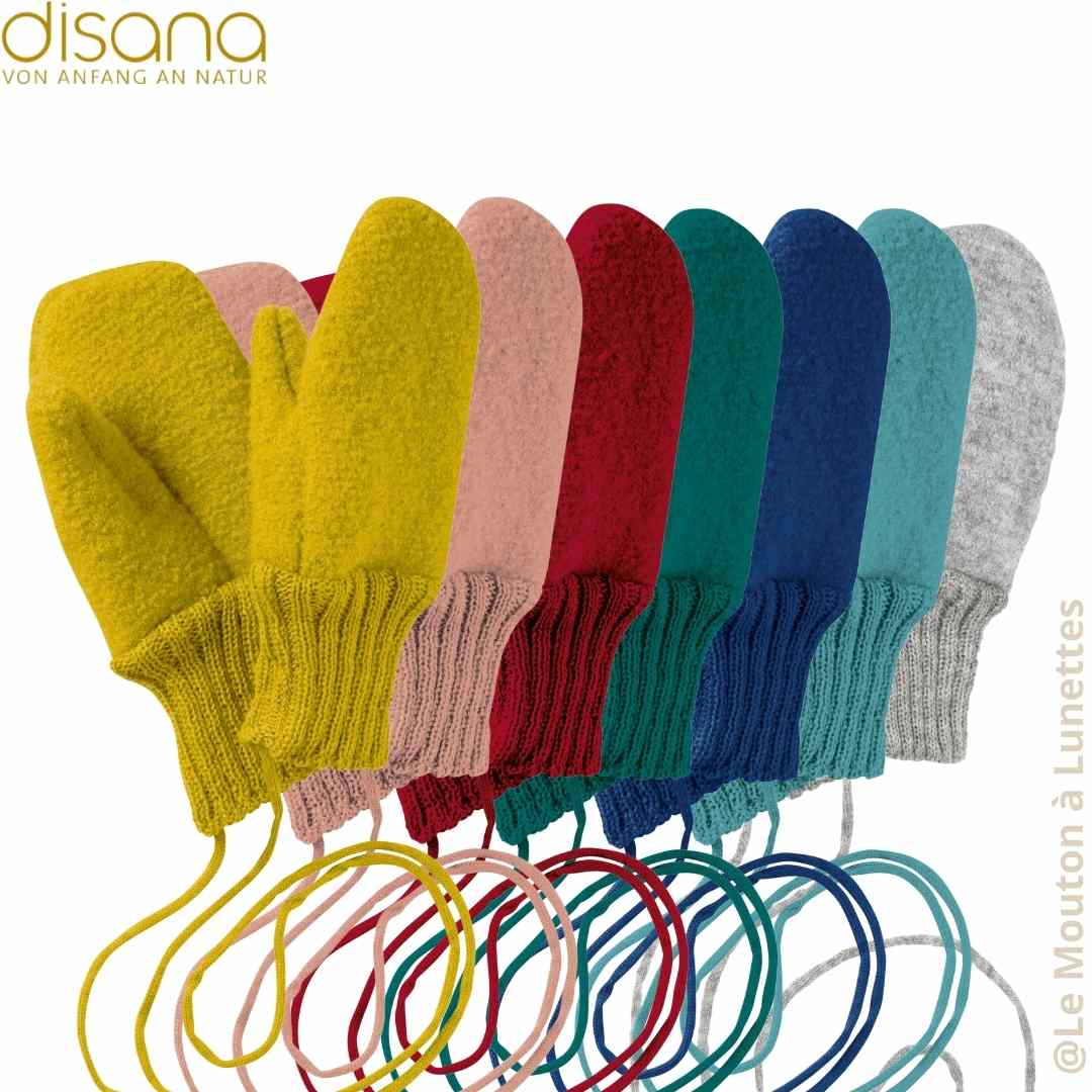 Moufles en laine bouillie enfant et bébé - DISANA