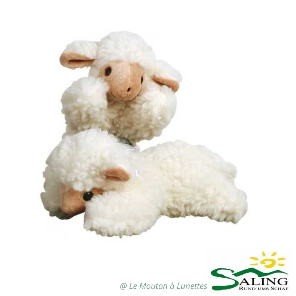 doudou pure laine petite peluche agneau saling