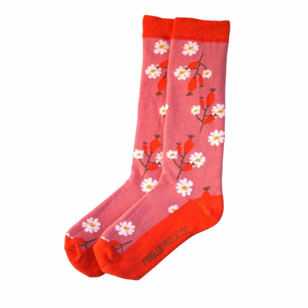 Chaussettes en coton biologique hautes églantier
