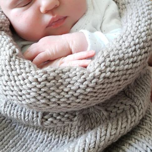 Cocon de naissance en laine mérinos Ma Petite Laine - Modèle Premium