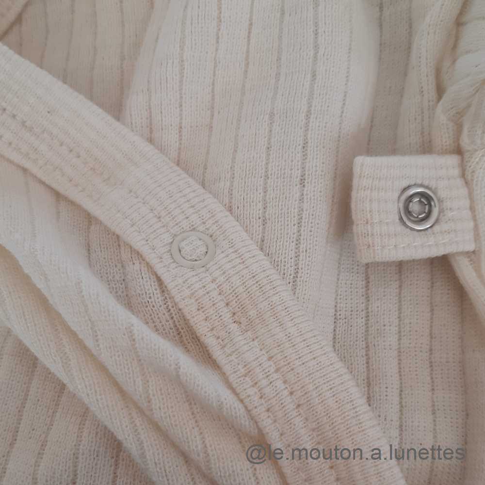 body croisé bébé cosilana en coton laine soie - laine mérinos et coton bio pour nouveau-né