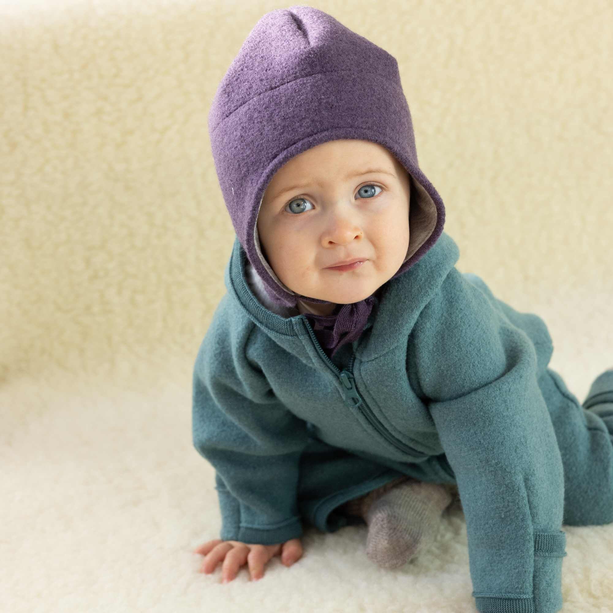 Bonnet en laine bouillie bio enfant - DISANA