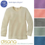 Pullover léger laine mérinos bio maille fantaisie - DISANA