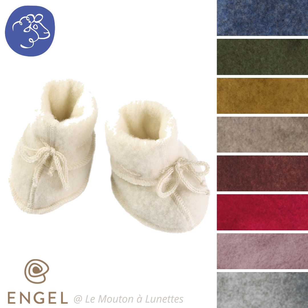 chaussons bébé en laine polaire naturelle bio mérinos engel natur
