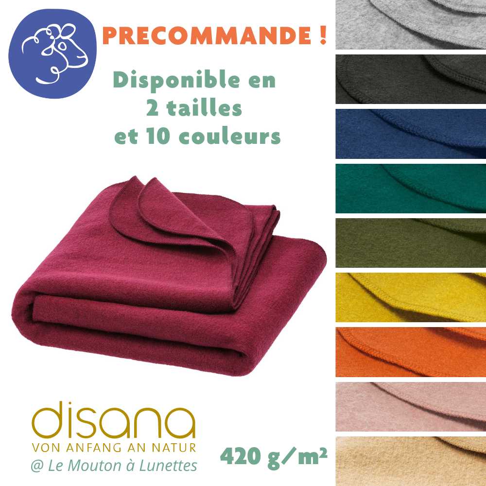 Précommande Grande Couverture DISANA laine mérinos bouillie bio DISANA LIVING pour la maison nouvelles couleurs 2023 2024