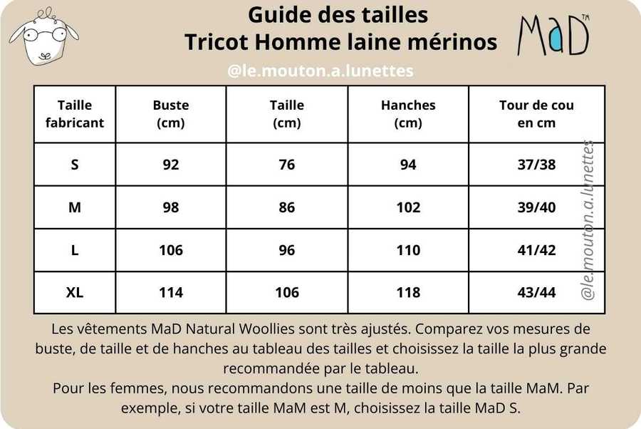 Guide des tailles