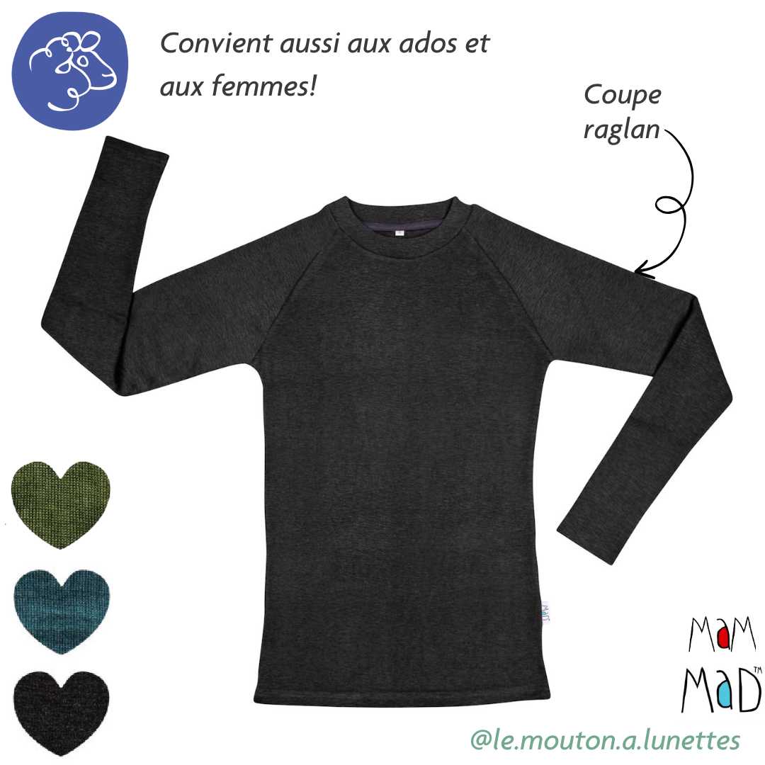 Haut mérinos Homme manches longues MaD – Coloris 2025/26