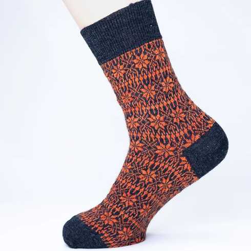 Chaussettes fines en pure laine bio pour adulte - Motif étoilé Hirsch Natur - du 36 au 46