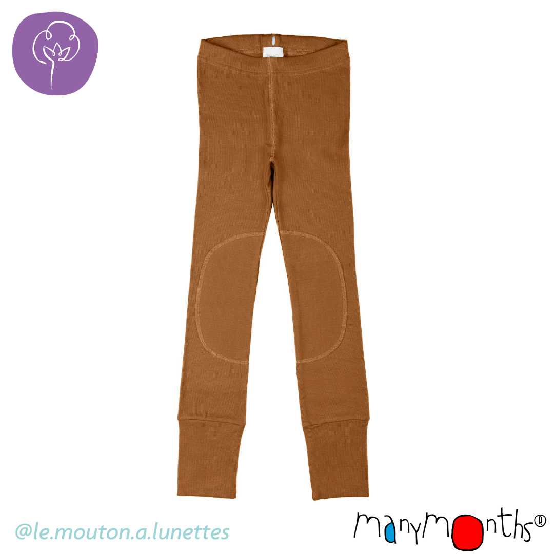 Legging évolutif enfant en coton bio Manymonths pecan pie