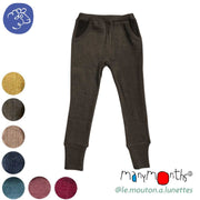 pantalon joggers enfant evolutif manymonths en laine mérinos brun hippopotamus