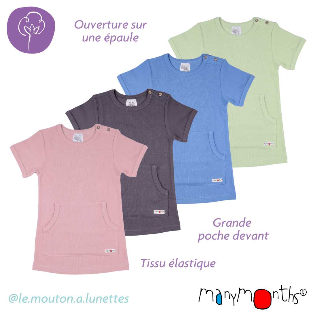 tshirt kangourou coton bio manymonths enfants